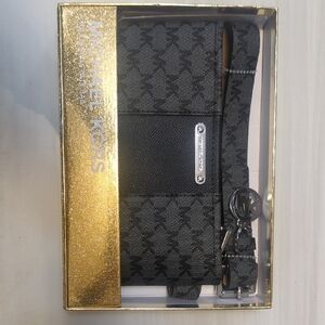 Michael Kors Black Monogram Wristlet